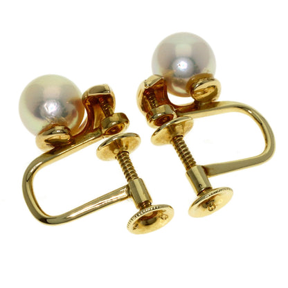 MIKIMOTO Akoya pearl Pearl Earring K14 Yellow Gold Ladies [Used]