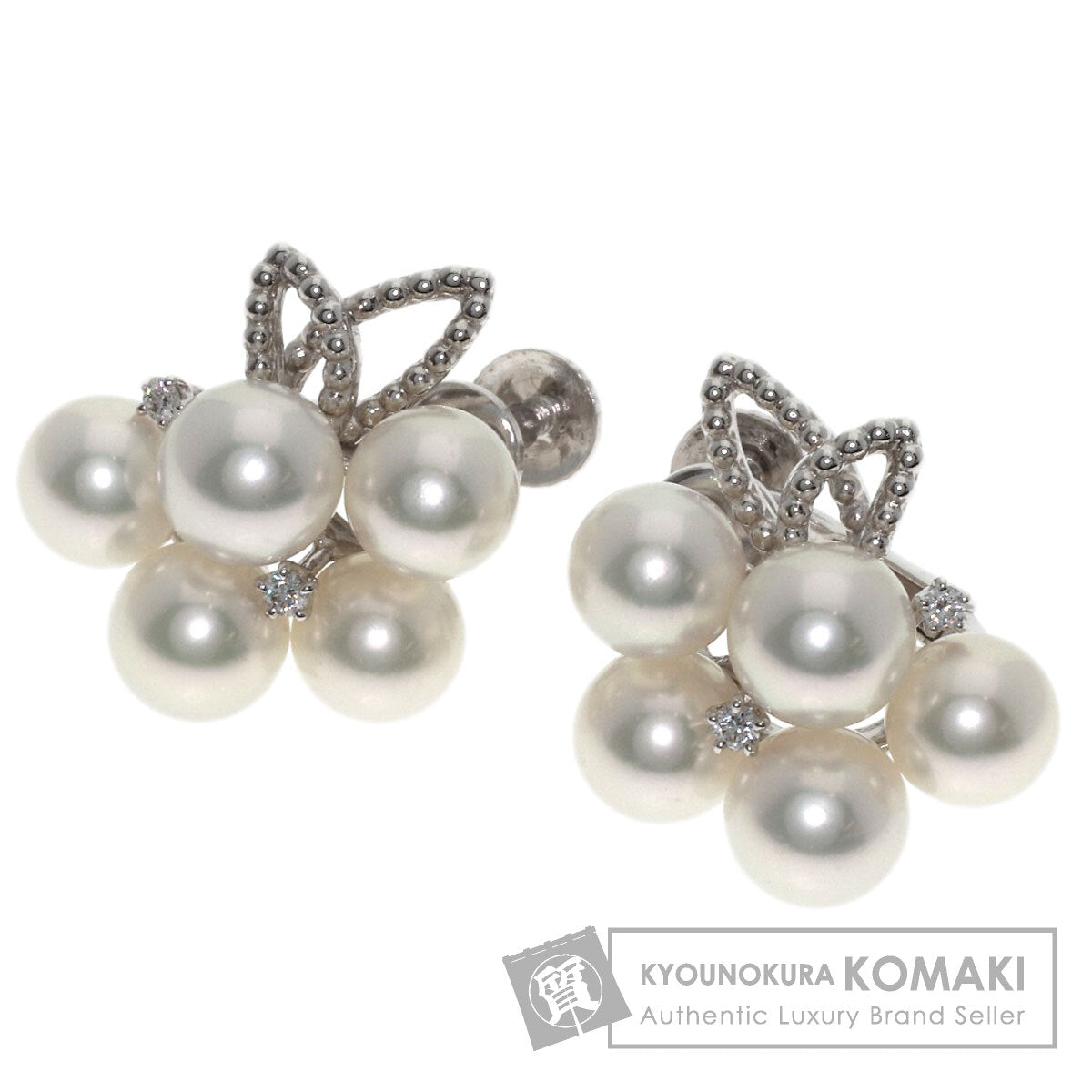 TASAKI Akoya Pearl Pearl Diamond Earring K18 White Gold Ladies [Used]