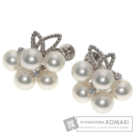 TASAKI Akoya Pearl Pearl Diamond Earring K18 White Gold Ladies [Used]