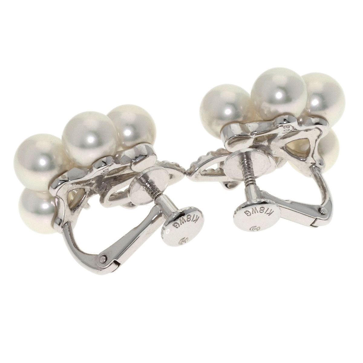 TASAKI Akoya Pearl Pearl Diamond Earring K18 White Gold Ladies [Used]