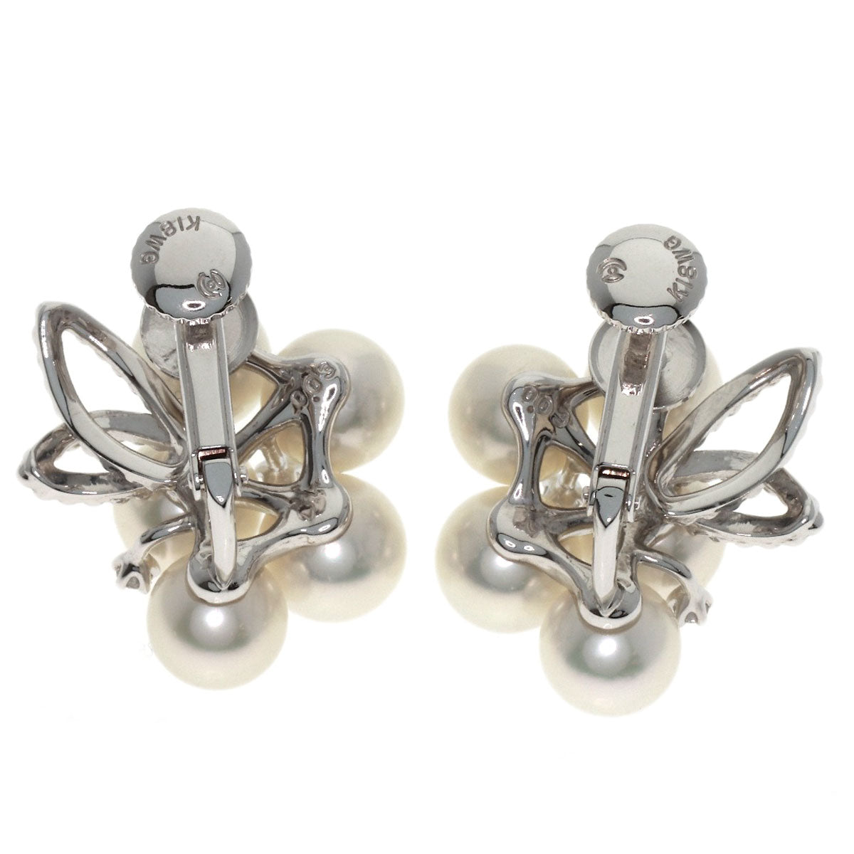 TASAKI Akoya Pearl Pearl Diamond Earring K18 White Gold Ladies [Used]