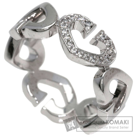 CARTIER C Heart Diamond # 50 Ring K18 White Gold Ladies [Used]