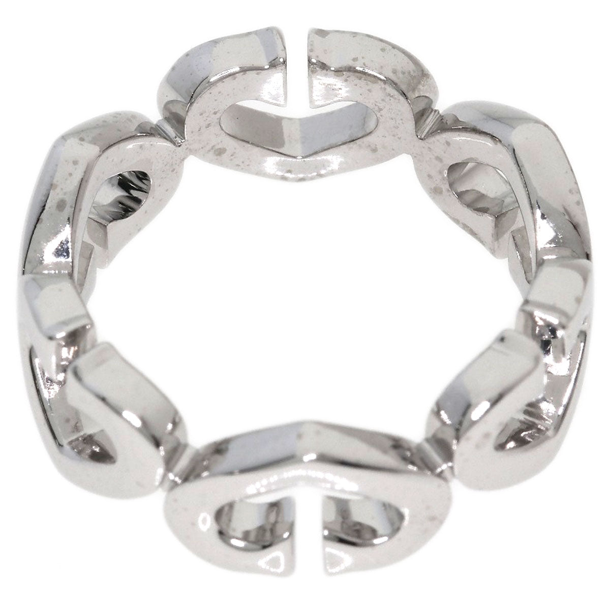 CARTIER C Heart Diamond # 50 Ring K18 White Gold Ladies [Used]