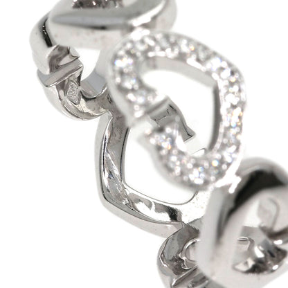 CARTIER C Heart Diamond # 50 Ring K18 White Gold Ladies [Used]