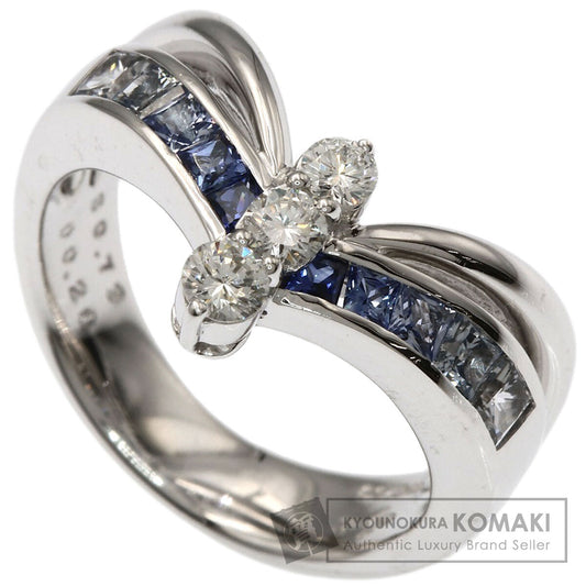 Jeunet Diamond Sapphire Ring K18 White Gold Ladies [Used]