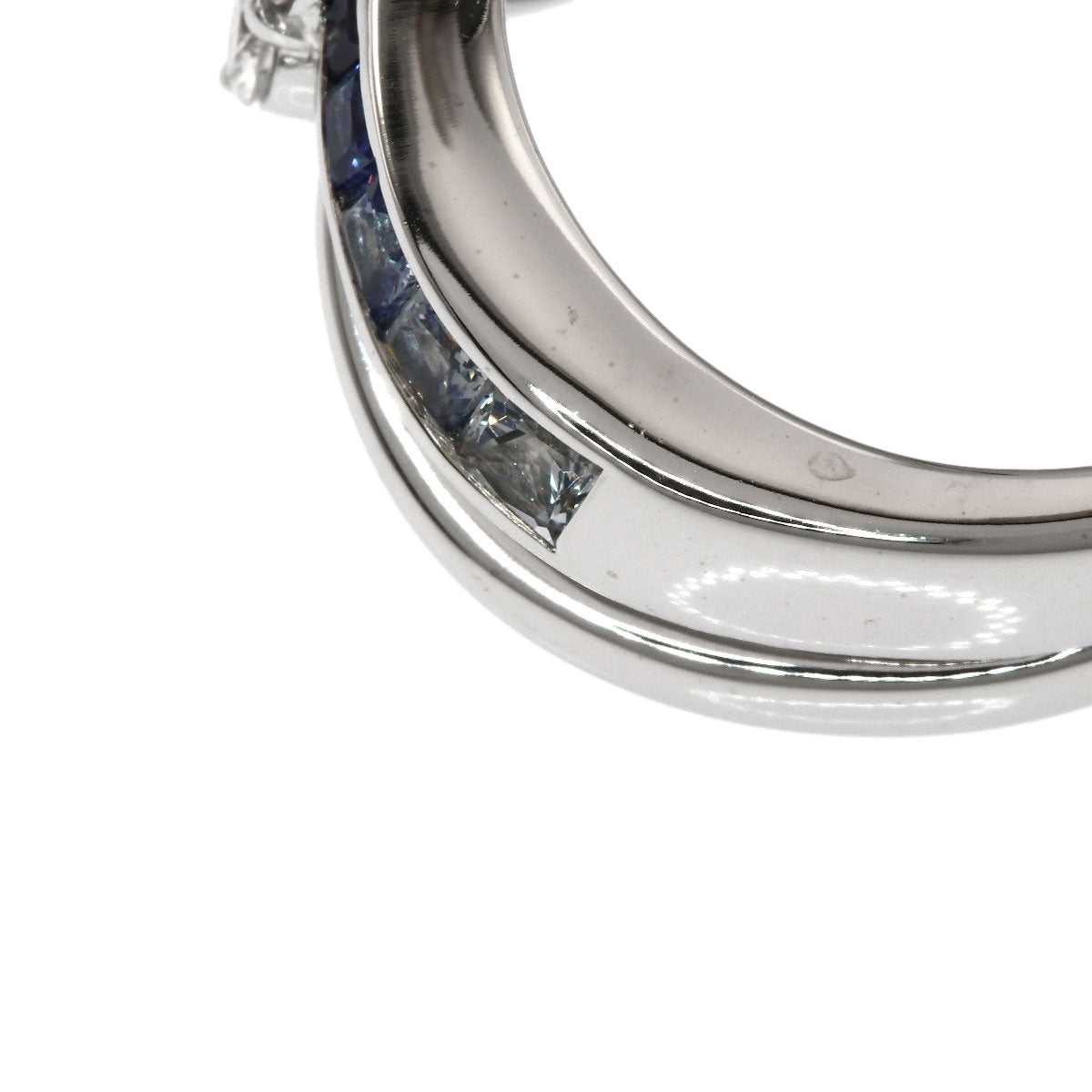 Jeunet Diamond Sapphire Ring K18 White Gold Ladies [Used]
