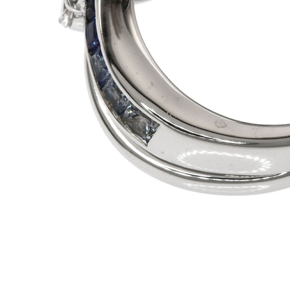 Jeunet Diamond Sapphire Ring K18 White Gold Ladies [Used]