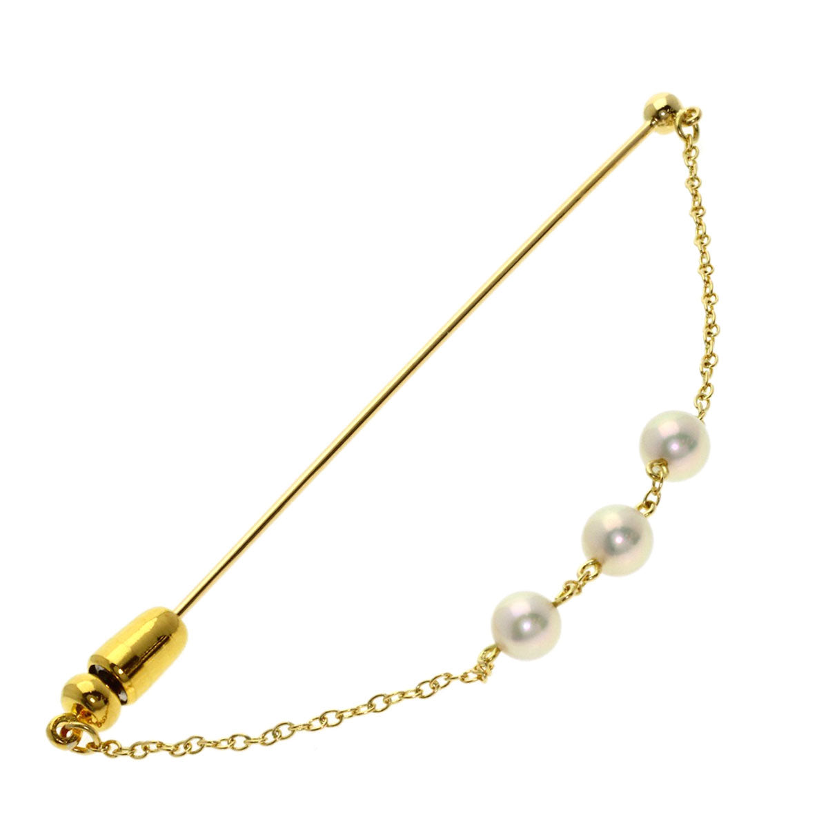 MIKIMOTO Pearl Pearl Brooch K18 Yellow Gold Ladies [Used]