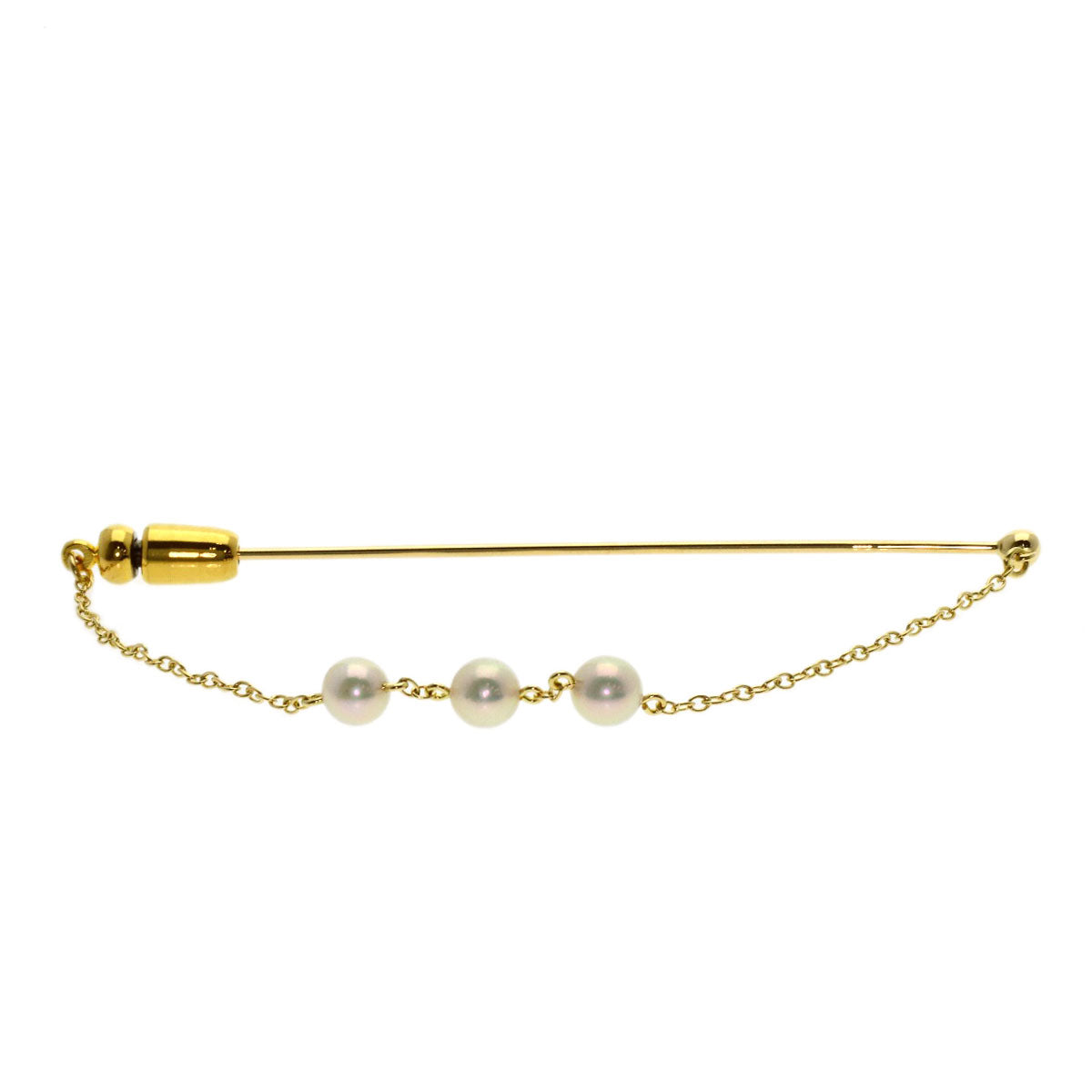 MIKIMOTO Pearl Pearl Brooch K18 Yellow Gold Ladies [Used]