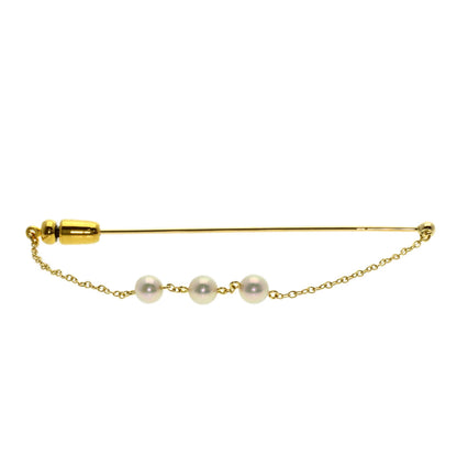MIKIMOTO Pearl Pearl Brooch K18 Yellow Gold Ladies [Used]