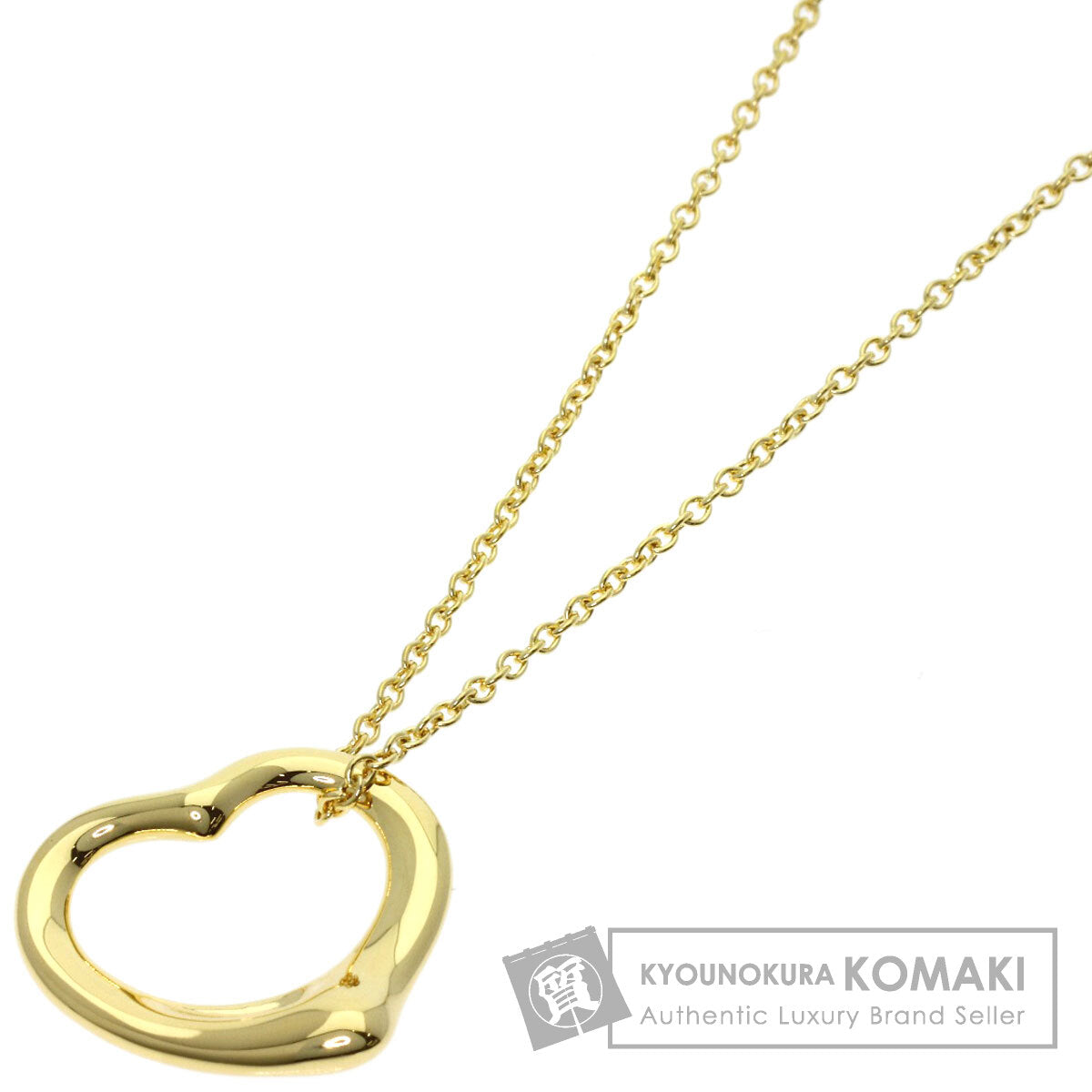 TIFFANY&Co. Open heart Necklace K18 Yellow Gold Ladies [Used]