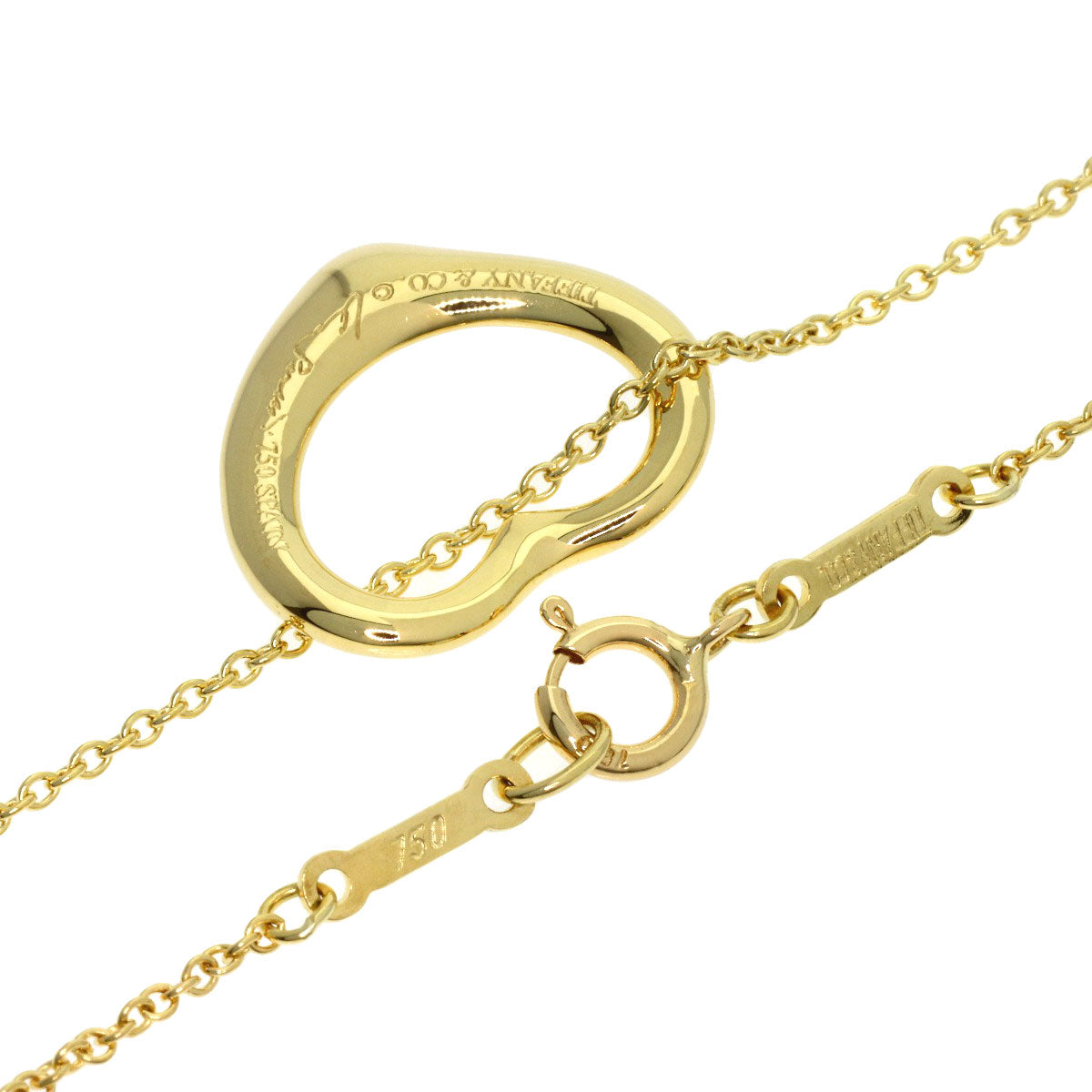 TIFFANY&Co. Open heart Necklace K18 Yellow Gold Ladies [Used]