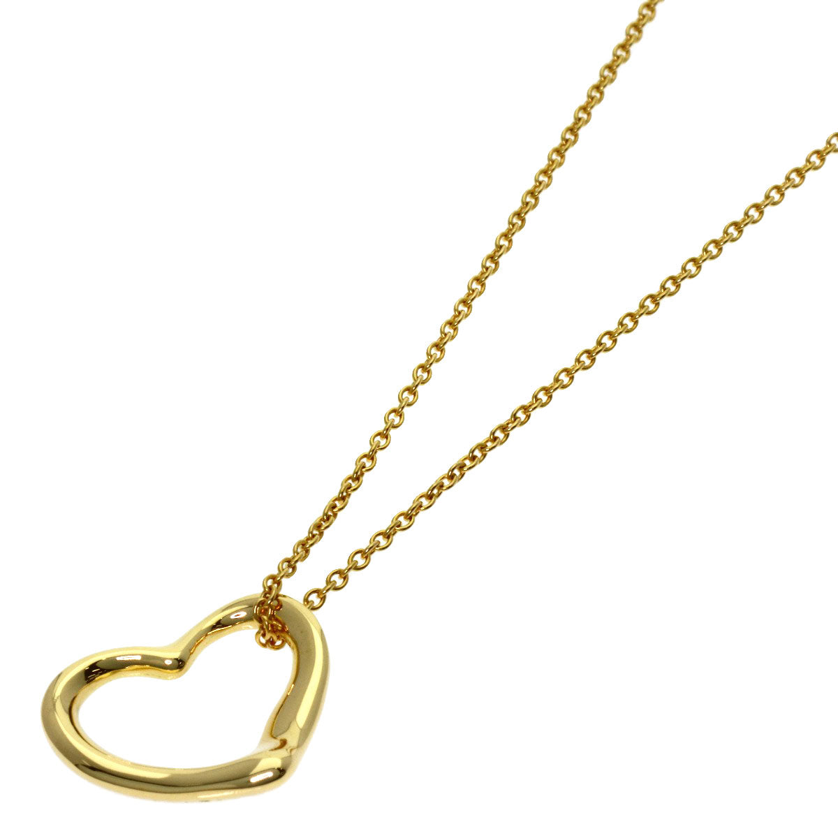 TIFFANY&Co. Open heart Necklace K18 Yellow Gold Ladies [Used]