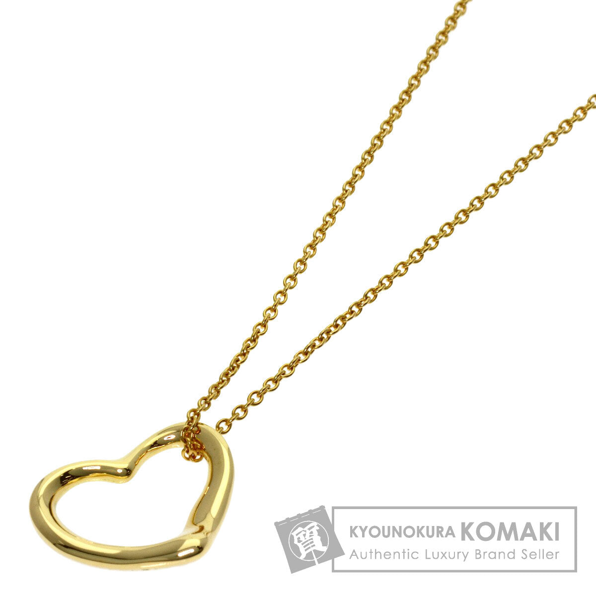 TIFFANY&Co. Open heart Necklace K18 Yellow Gold Ladies [Used]