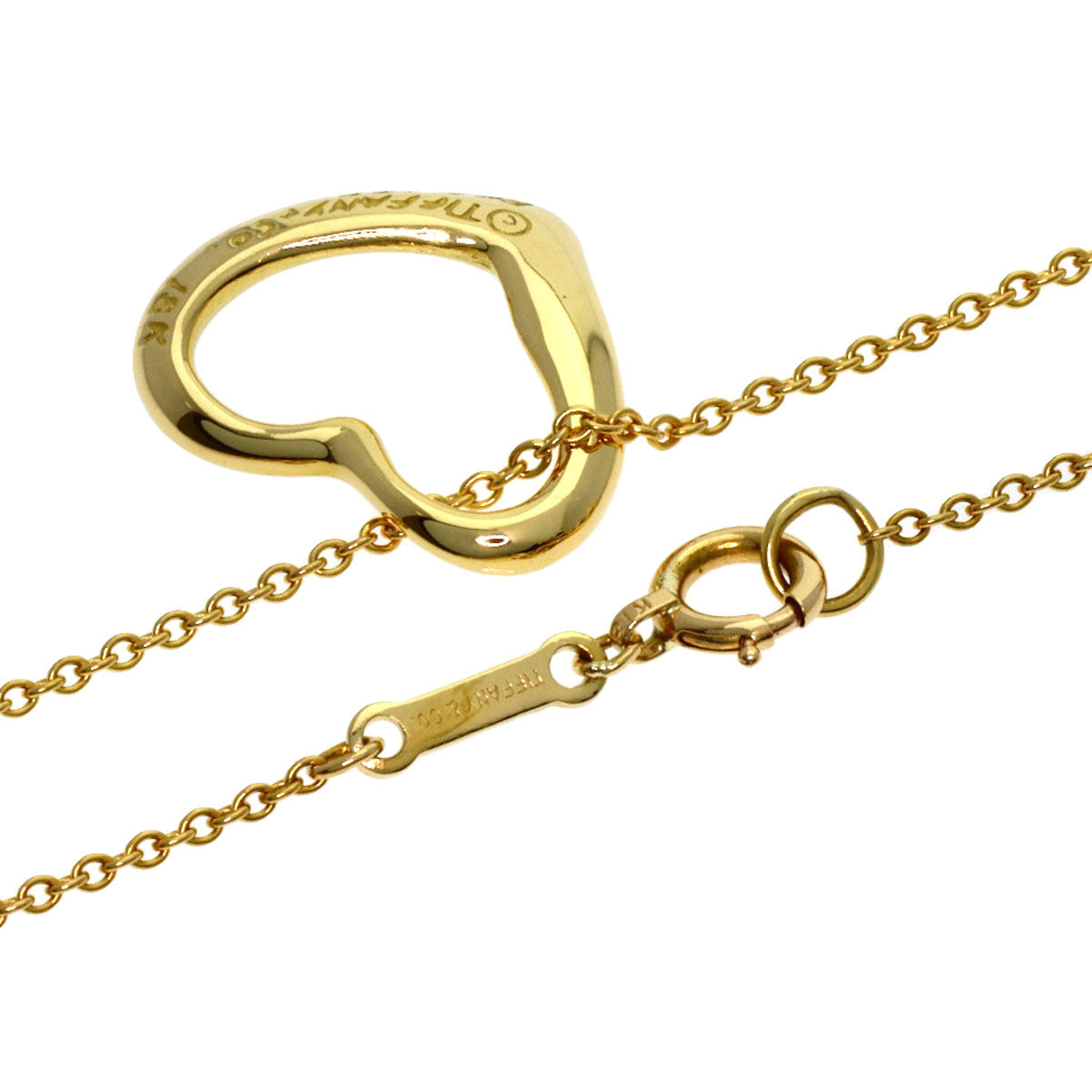 TIFFANY&Co. Open heart Necklace K18 Yellow Gold Ladies [Used]