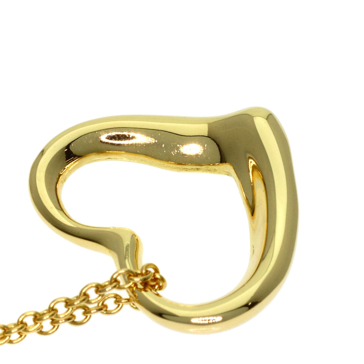 TIFFANY&Co. Open heart Necklace K18 Yellow Gold Ladies [Used]