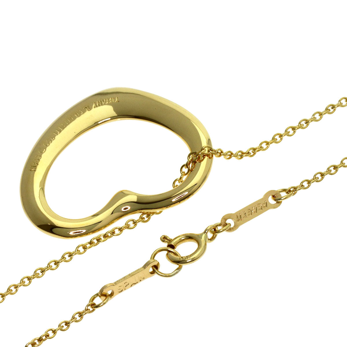 TIFFANY&Co. Open heart Necklace K18 Yellow Gold Ladies [Used]