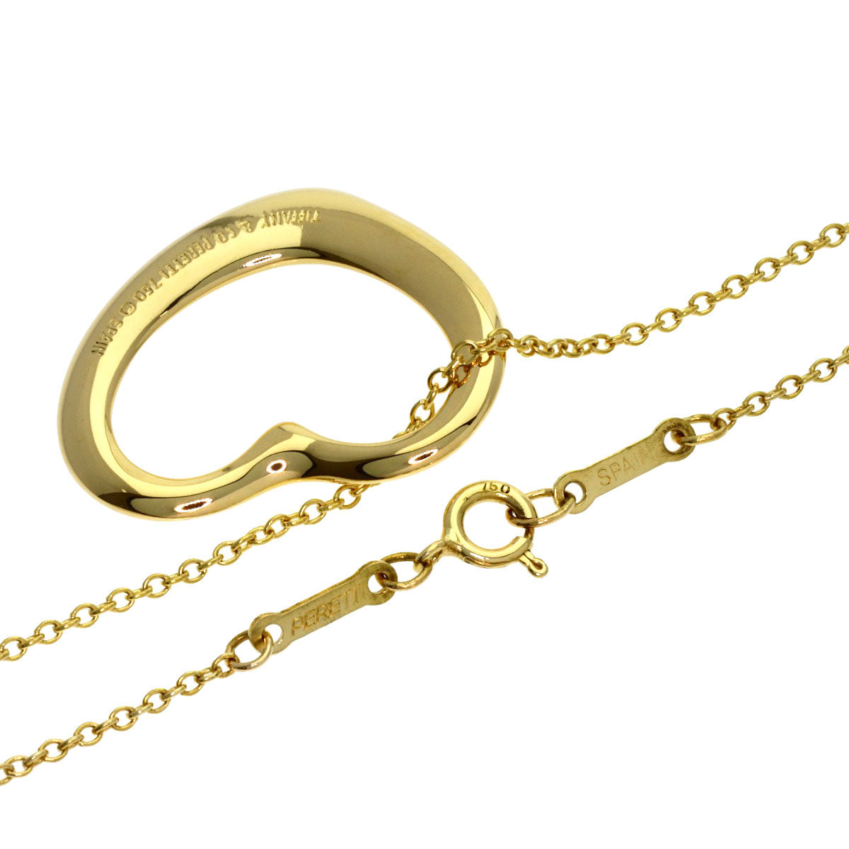 TIFFANY&Co. Open heart Necklace K18 Yellow Gold Ladies [Used]
