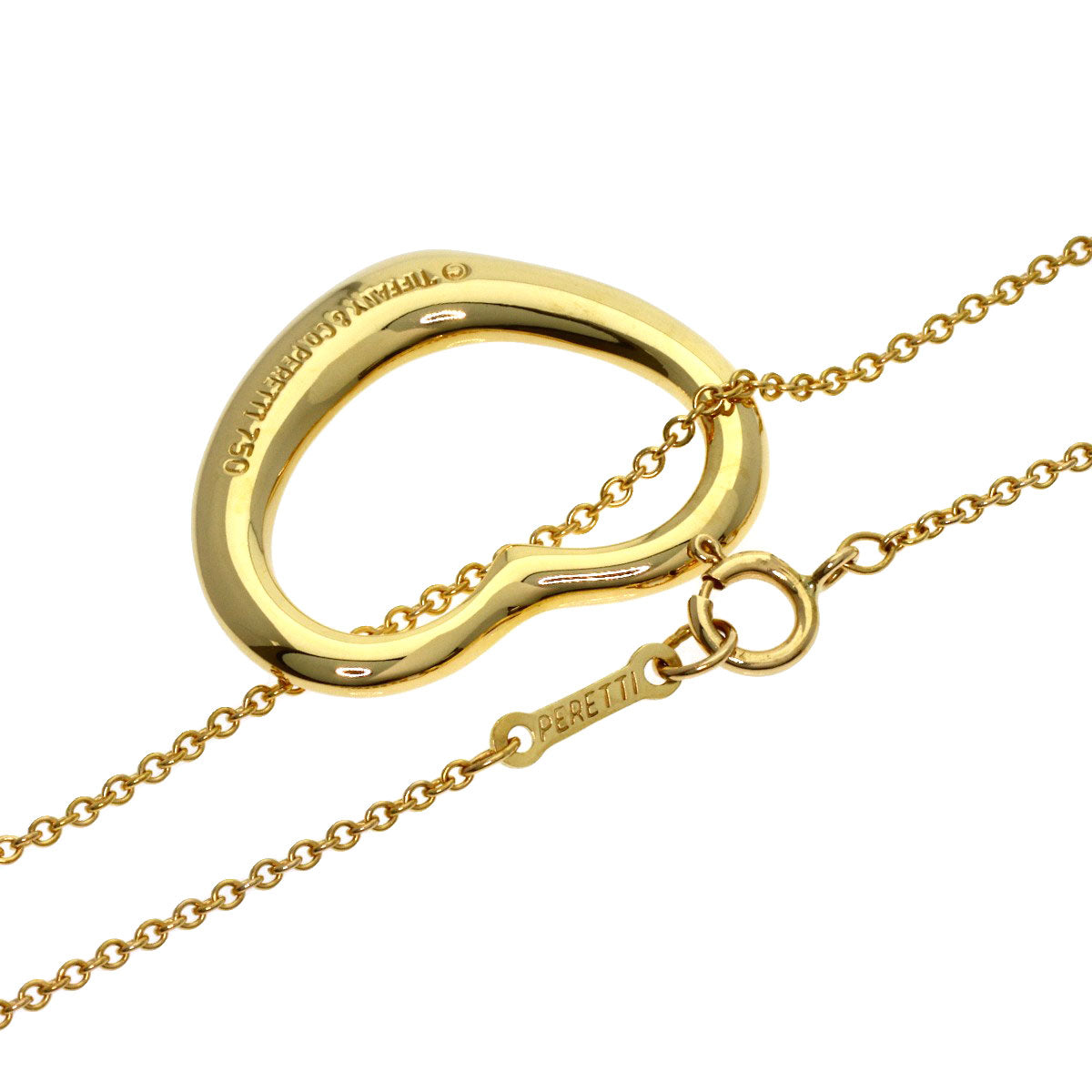 TIFFANY&Co. Open heart Necklace K18 Yellow Gold Ladies [Used]