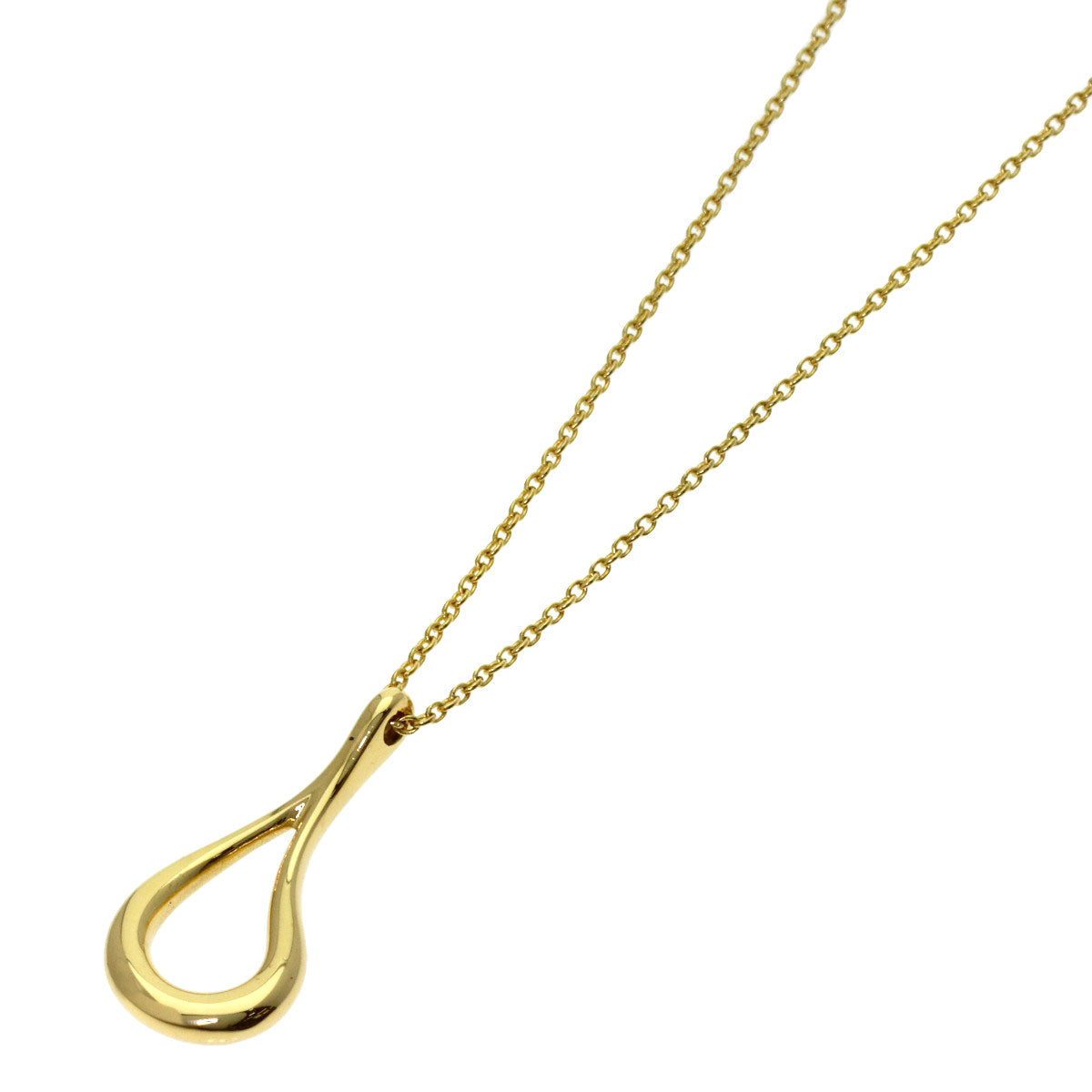 TIFFANY&Co. open teardrop Necklace K18 Yellow Gold Ladies [Used]