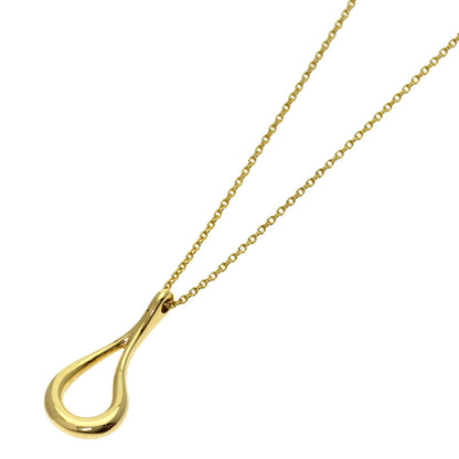 TIFFANY&Co. open teardrop Necklace K18 Yellow Gold Ladies [Used]