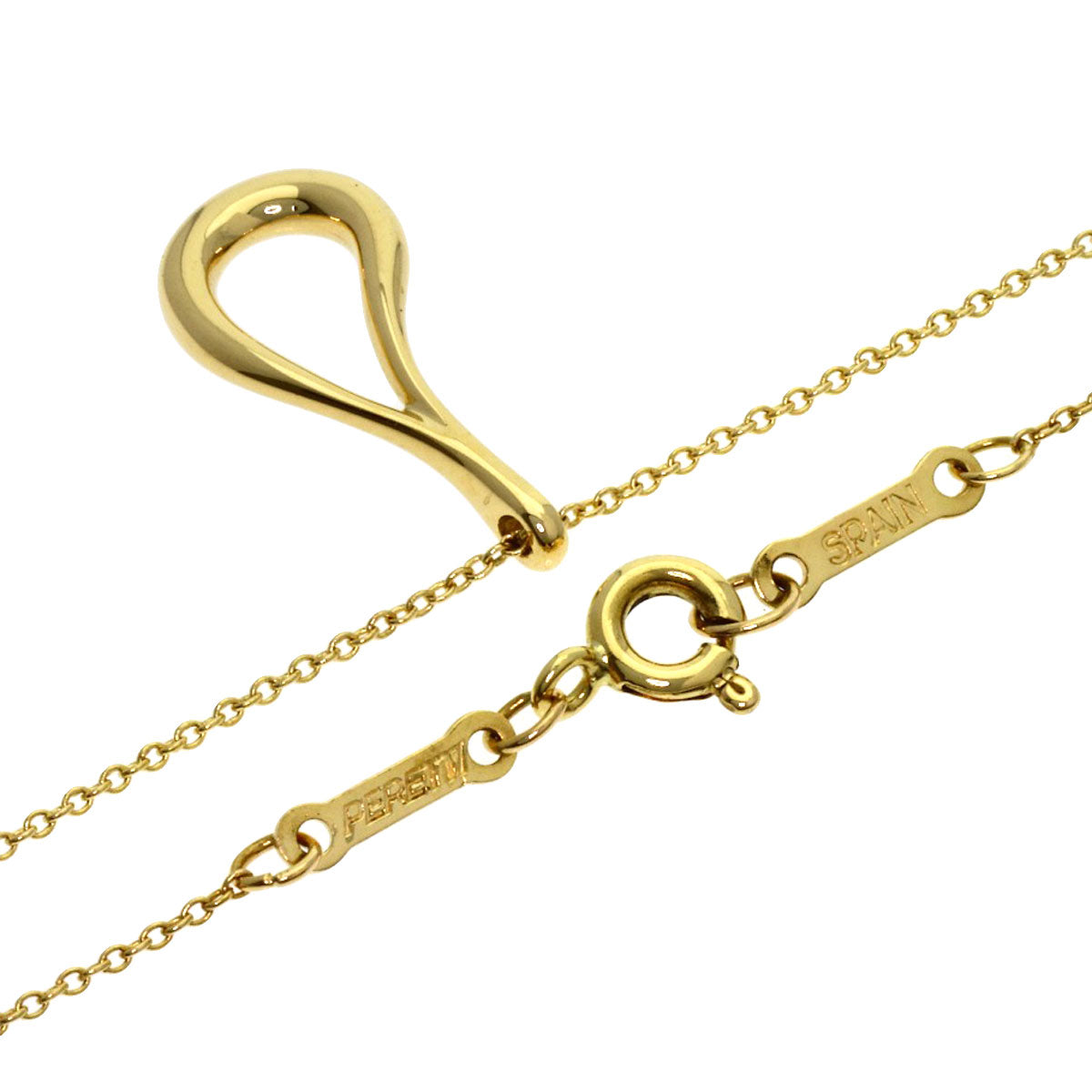 TIFFANY&Co. open teardrop Necklace K18 Yellow Gold Ladies [Used]