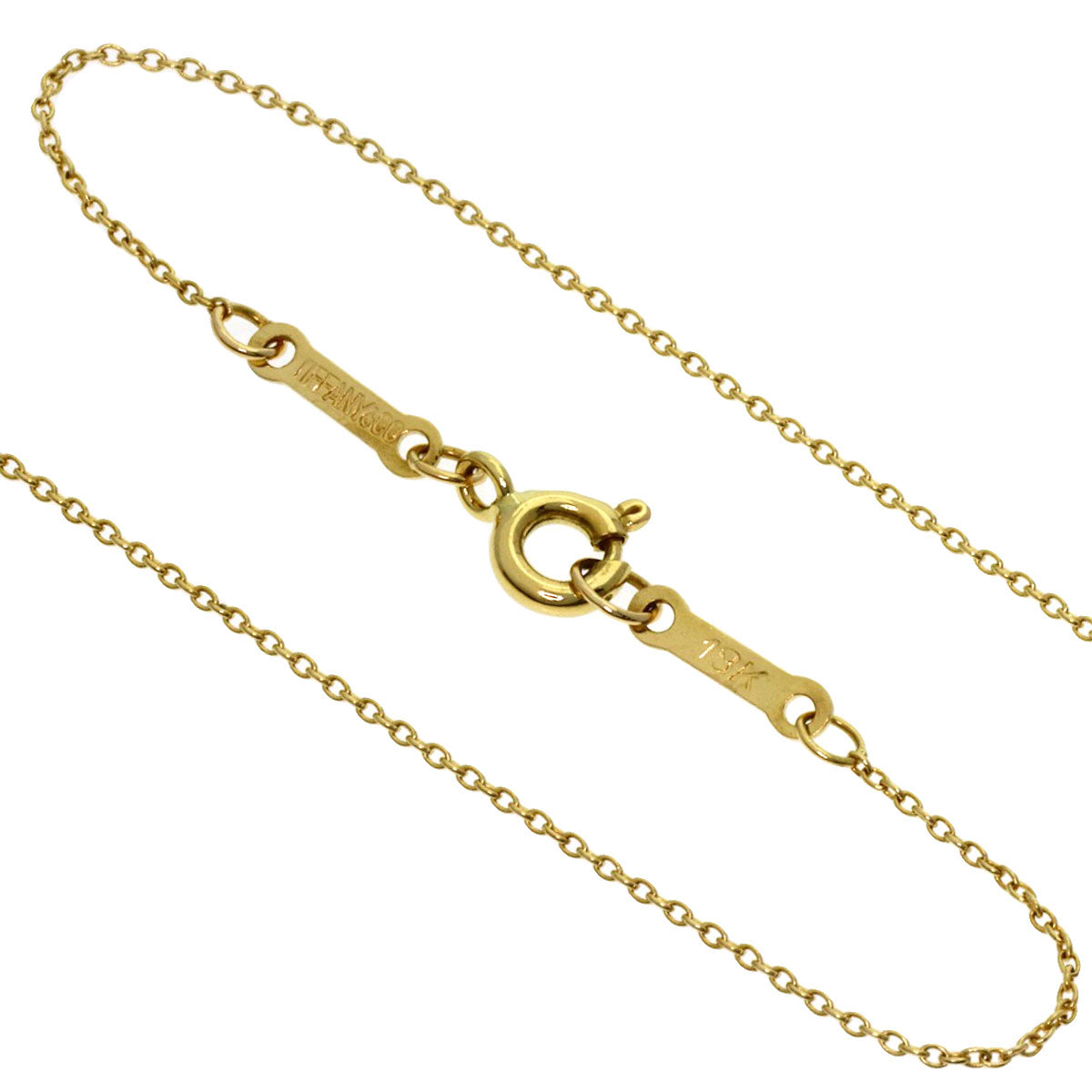 TIFFANY&Co. open teardrop Necklace K18 Yellow Gold Ladies [Used]