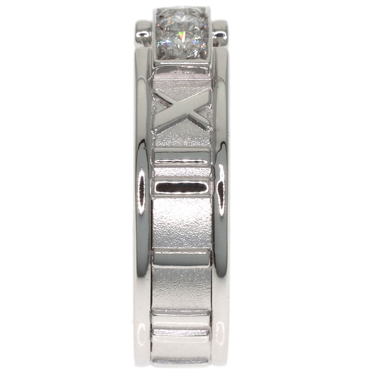 TIFFANY&Co. Atlas 3P Diamond Ring K18 White Gold Ladies [Used]