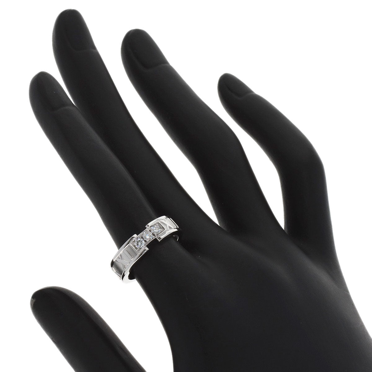 TIFFANY&Co. Atlas 3P Diamond Ring K18 White Gold Ladies [Used]
