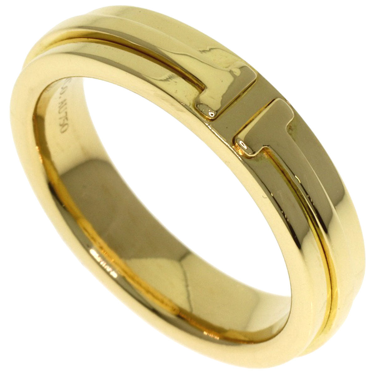 TIFFANY&Co. T narrow Ring K18 Yellow Gold Ladies [Used]