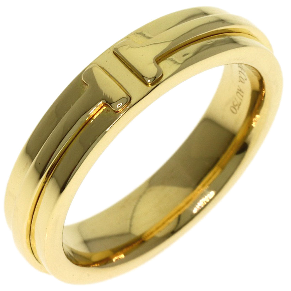 TIFFANY&Co. T narrow Ring K18 Yellow Gold Ladies [Used]