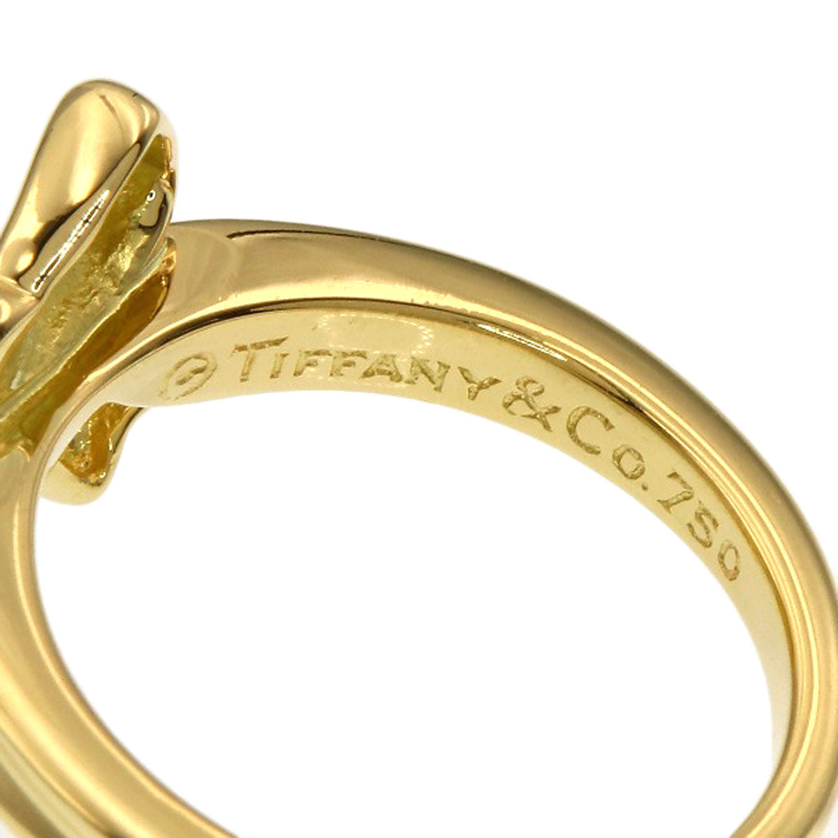 TIFFANY&Co. ribbon Ring K18 Yellow Gold Ladies [Used]