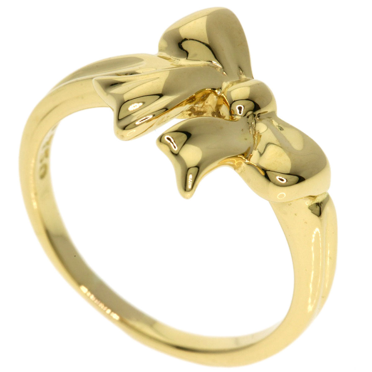 TIFFANY&Co. ribbon Ring K18 Yellow Gold Ladies [Used]