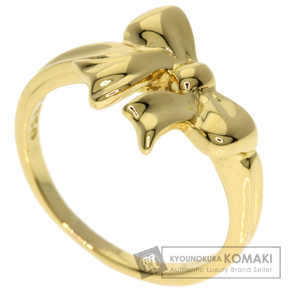 TIFFANY&Co. ribbon Ring K18 Yellow Gold Ladies [Used]