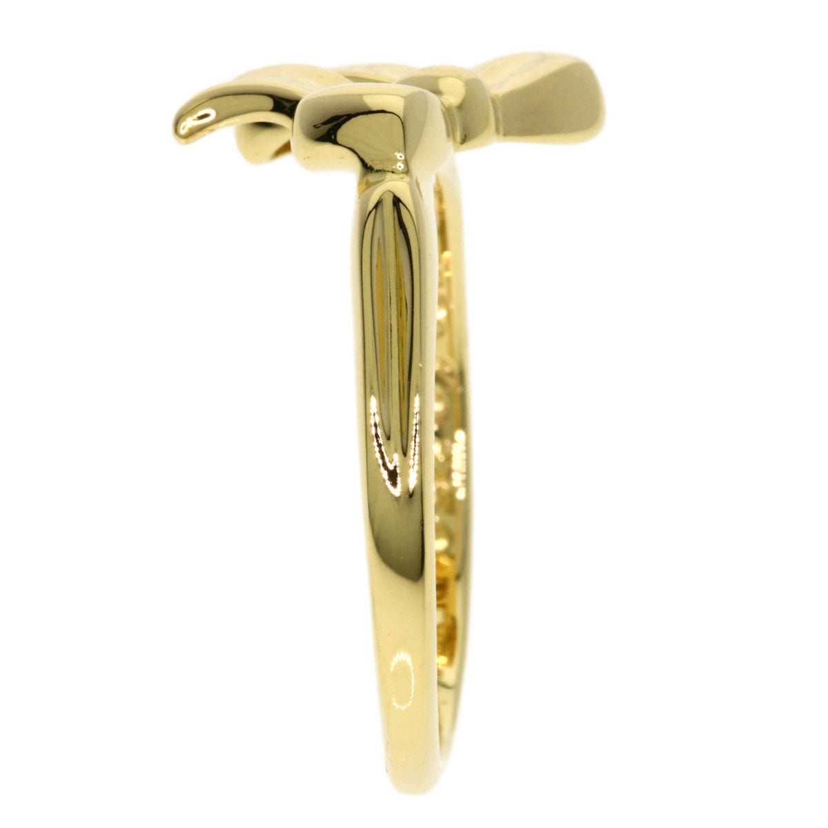 TIFFANY&Co. ribbon Ring K18 Yellow Gold Ladies [Used]