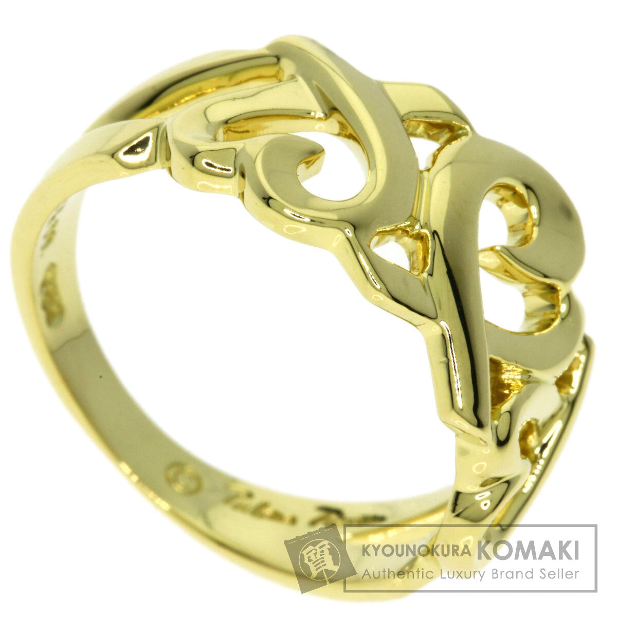 TIFFANY&Co. Triple rubbing heart Ring K18 Yellow Gold Ladies [Used]