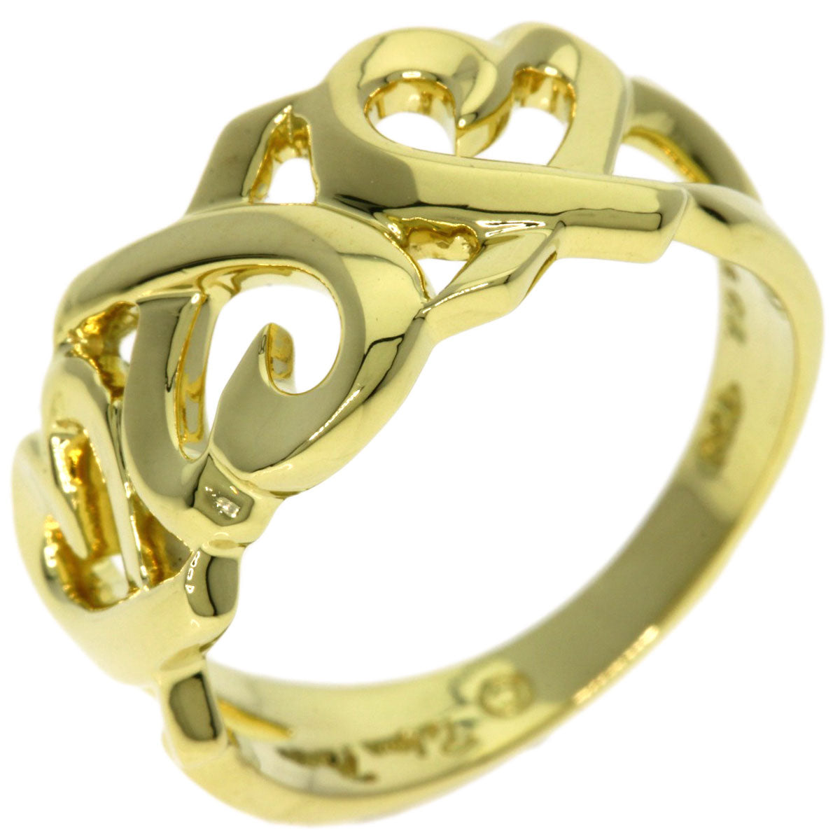 TIFFANY&Co. Triple rubbing heart Ring K18 Yellow Gold Ladies [Used]