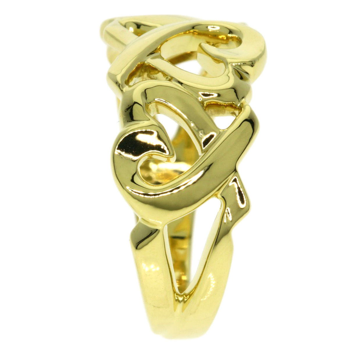 TIFFANY&Co. Triple rubbing heart Ring K18 Yellow Gold Ladies [Used]