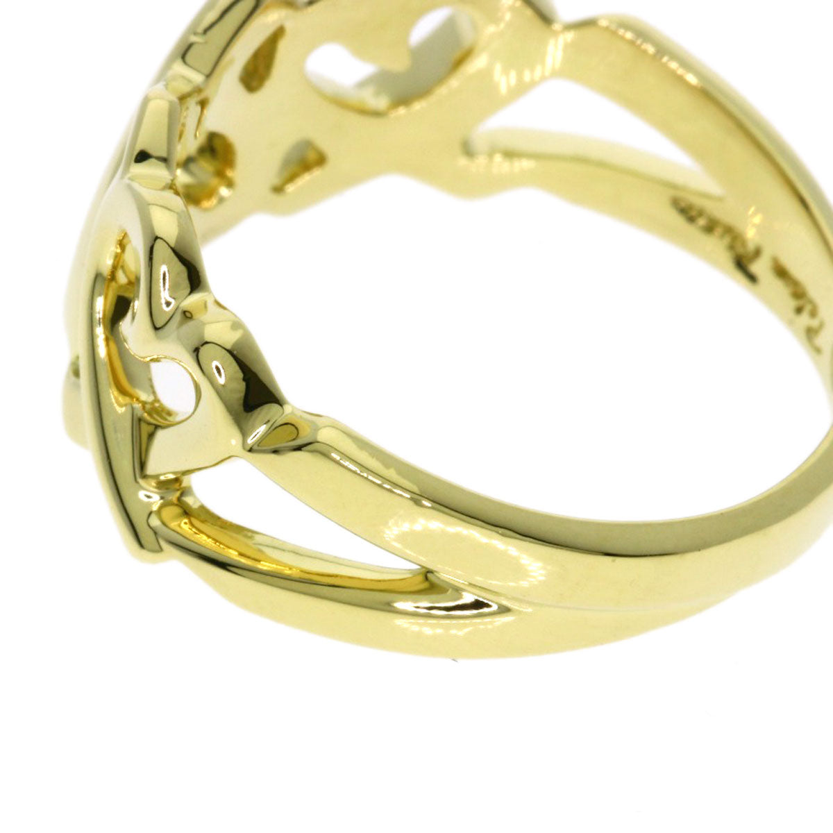 TIFFANY&Co. Triple rubbing heart Ring K18 Yellow Gold Ladies [Used]