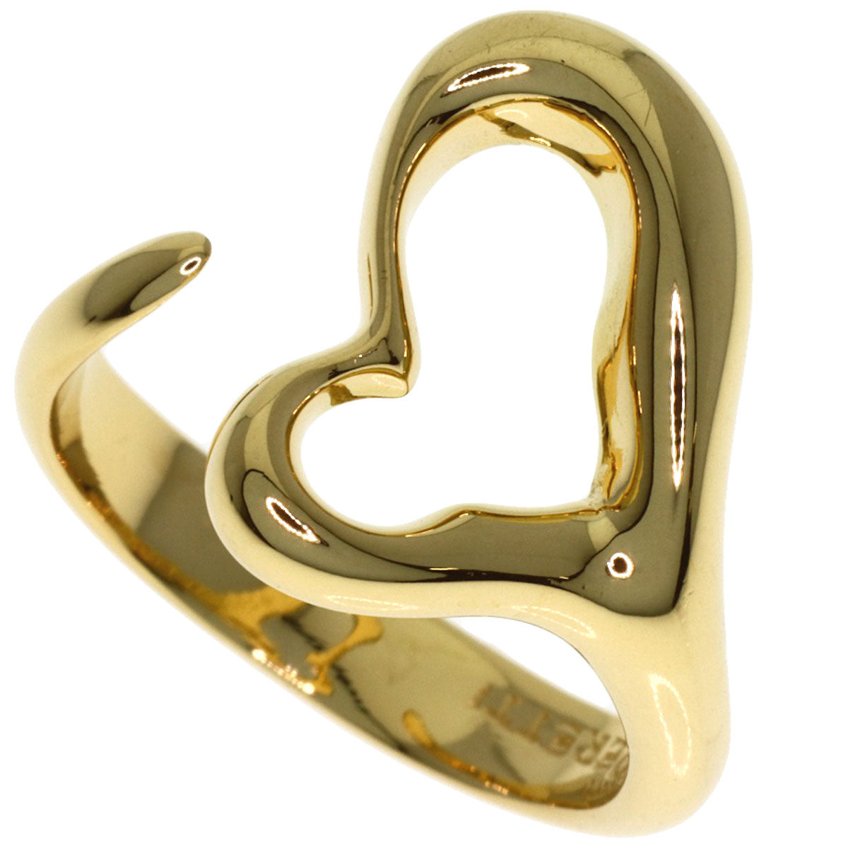 TIFFANY&Co. Open heart Ring K18 Yellow Gold Ladies [Used]