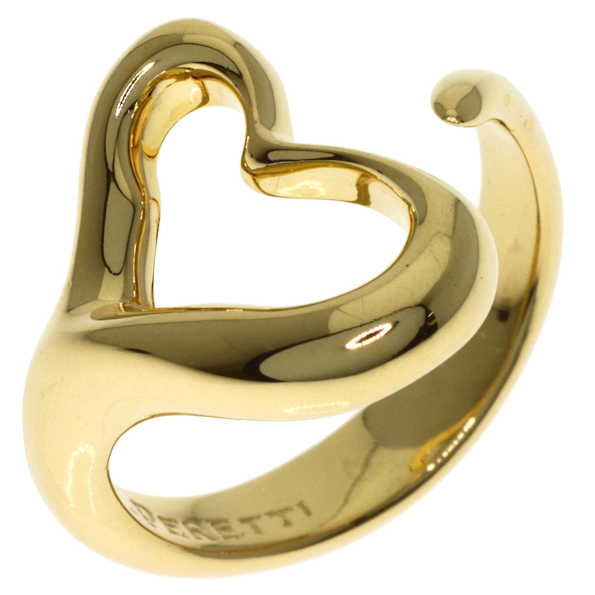 TIFFANY&Co. Open heart Ring K18 Yellow Gold Ladies [Used]