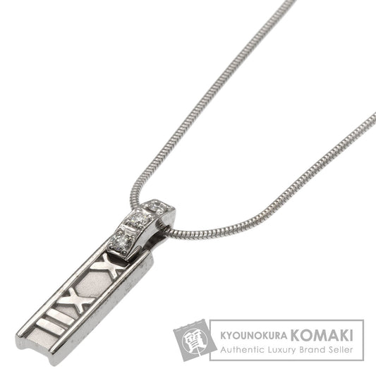 TIFFANY&Co. Atlas 3P Diamond Necklace K18 White Gold Ladies [Used]