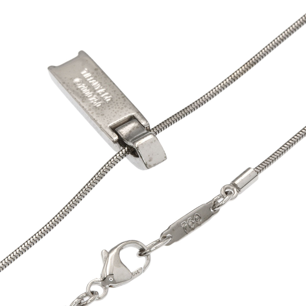 TIFFANY&Co. Atlas 3P Diamond Necklace K18 White Gold Ladies [Used]