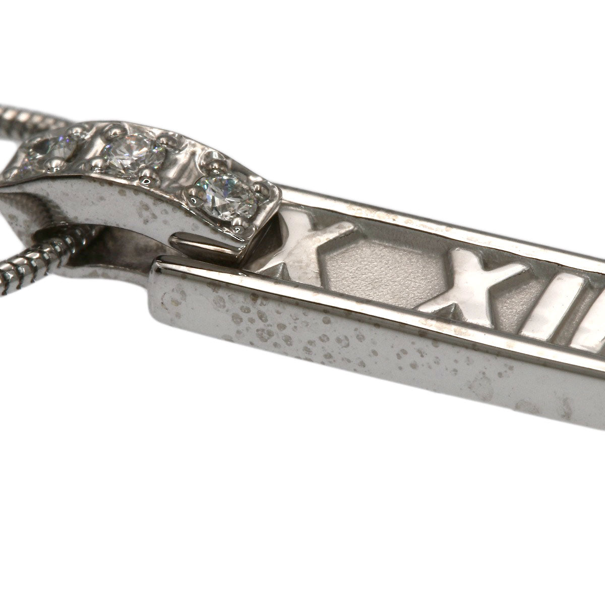 TIFFANY&Co. Atlas 3P Diamond Necklace K18 White Gold Ladies [Used]