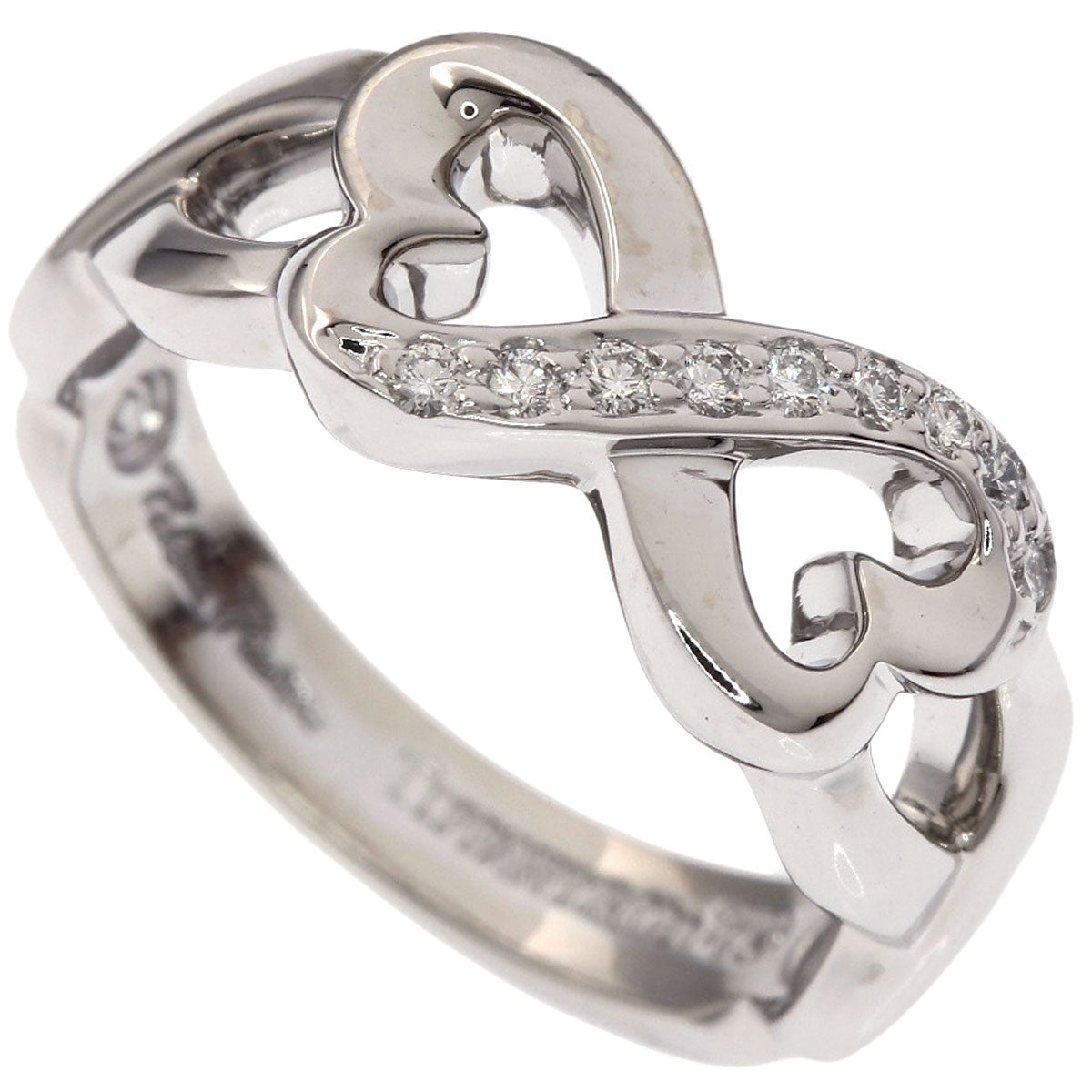 TIFFANY&Co. Loving Heart Diamond Ring K18 White Gold Ladies [Used]
