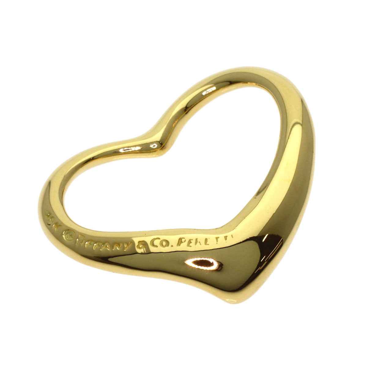 TIFFANY&Co. Open heart Pendant top K18 Yellow Gold Ladies [Used]