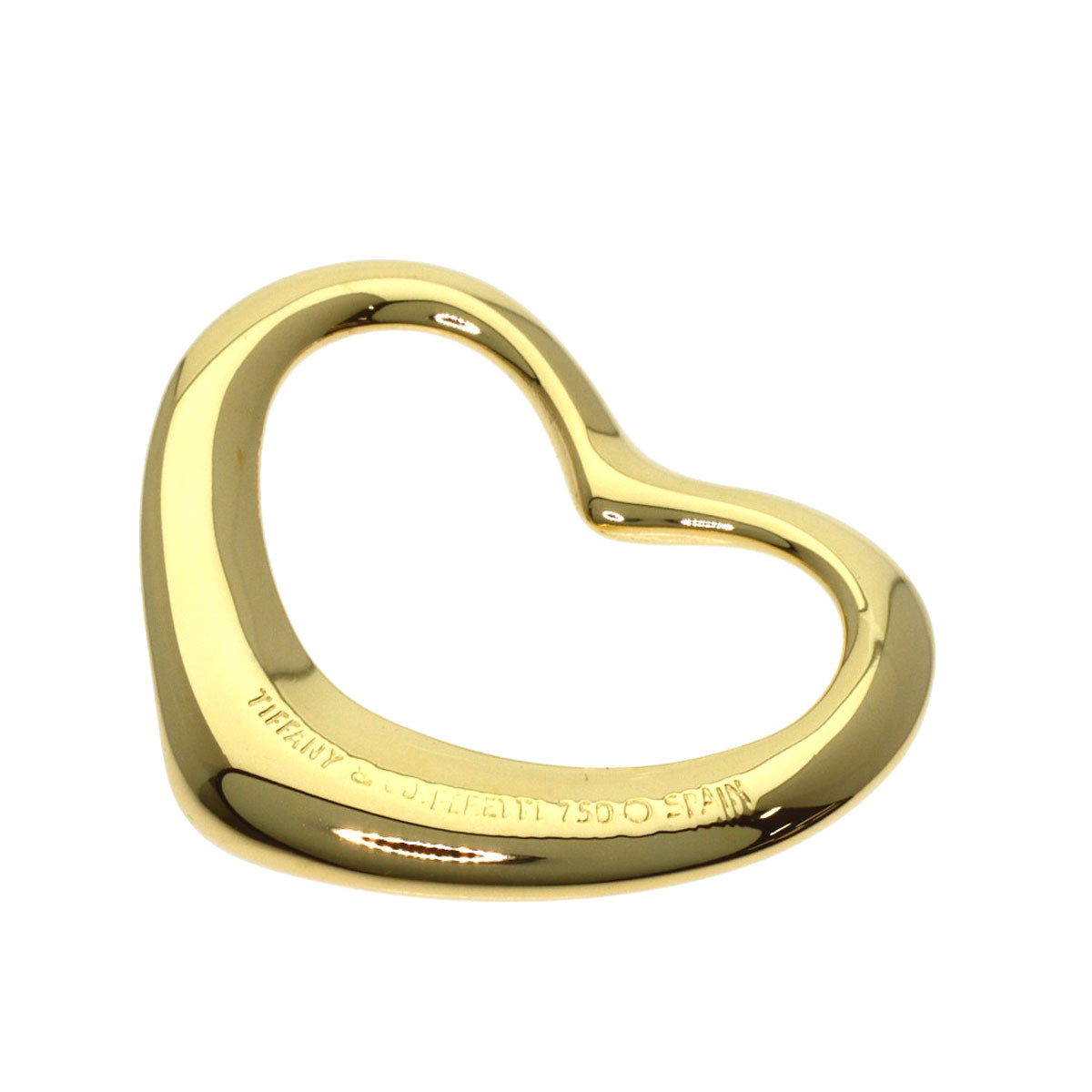 TIFFANY&Co. Open heart Pendant top K18 Yellow Gold Ladies [Used]