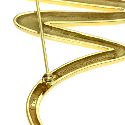 TIFFANY&Co. Scribble Brooch K18 Yellow Gold Ladies [Used]