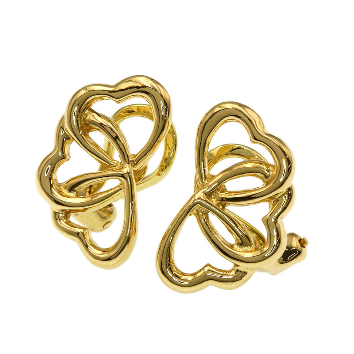 TIFFANY&Co. Triple heart Earring K18 Yellow Gold Ladies [Used]