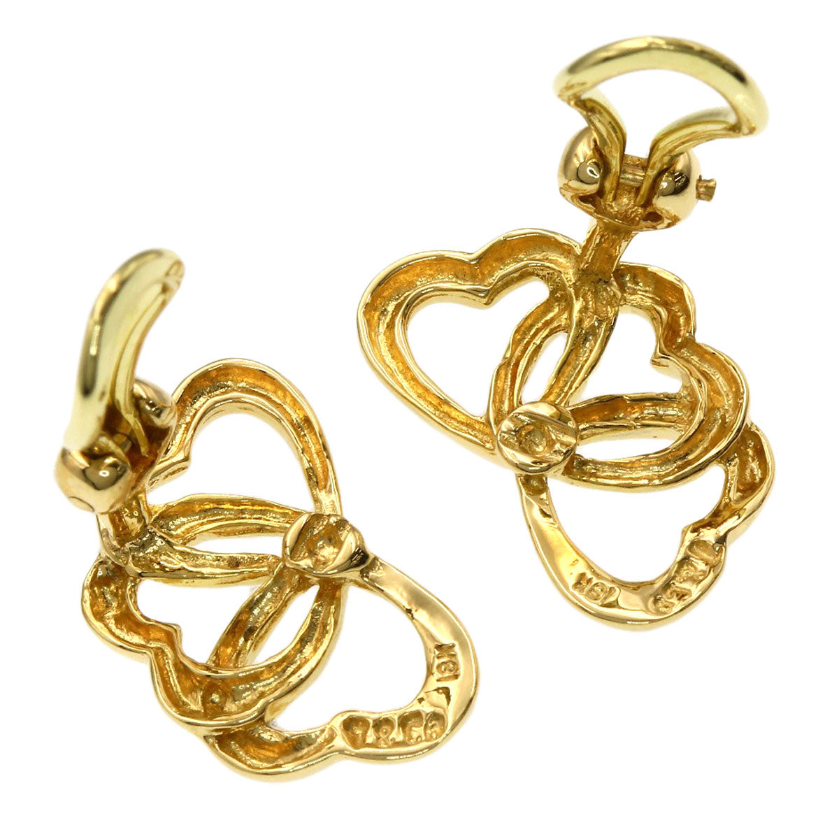 TIFFANY&Co. Triple heart Earring K18 Yellow Gold Ladies [Used]